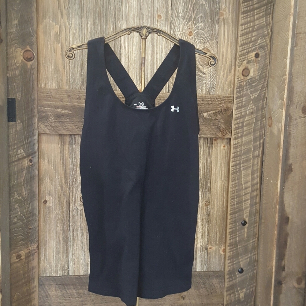 Black Under Armour tank with built in bra.